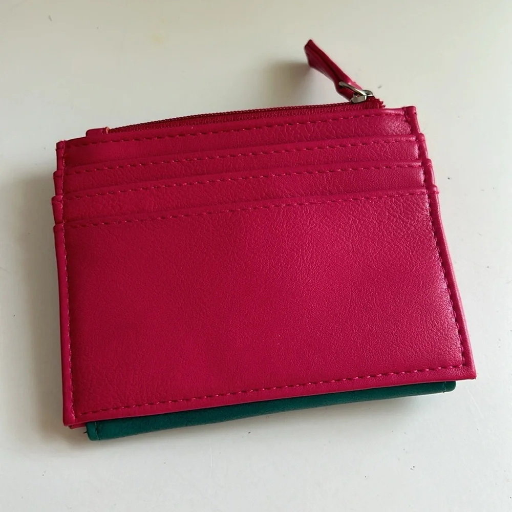 TAHARI Wallet in Pink & Teal Green